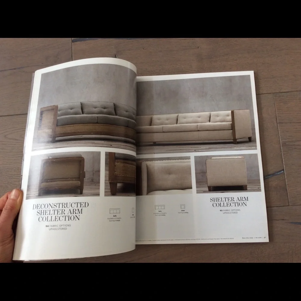 RH restoration hardware catalog table look book
